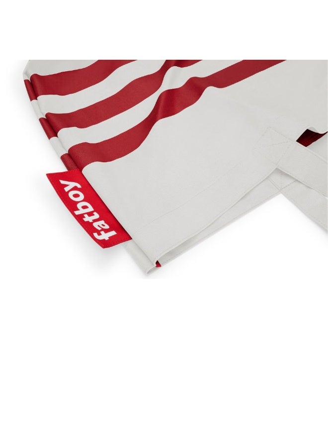 Fatboy Carry-Too-Much Large Cotton Canvas Tote Bag– Eco-Friendly Weekend Bag with Red Stripes and Inner Pocket (Limestone) - Image 3